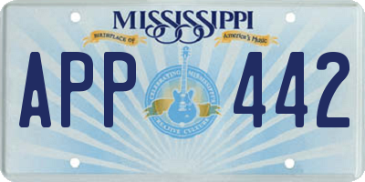 MS license plate APP442