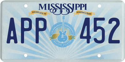MS license plate APP452