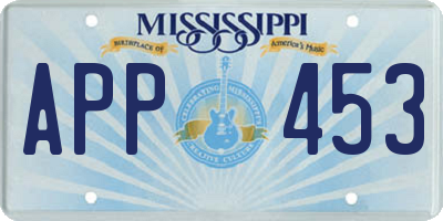 MS license plate APP453