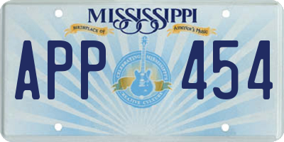 MS license plate APP454