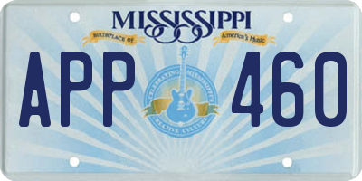 MS license plate APP460
