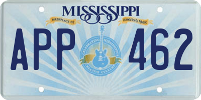 MS license plate APP462
