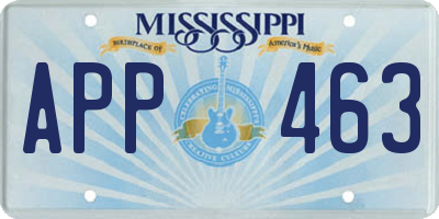 MS license plate APP463