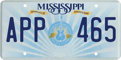 MS license plate APP465