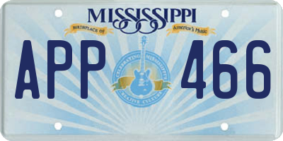 MS license plate APP466