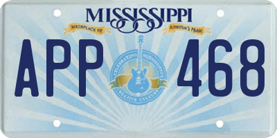 MS license plate APP468