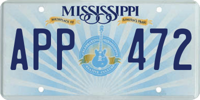 MS license plate APP472