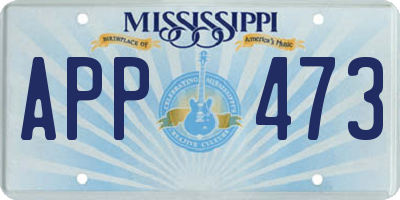 MS license plate APP473