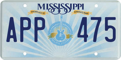 MS license plate APP475