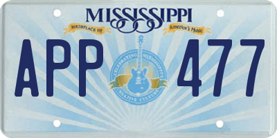 MS license plate APP477