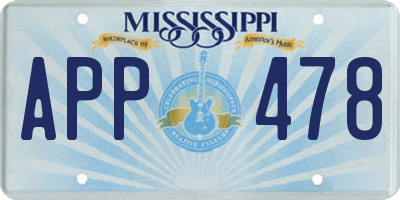 MS license plate APP478