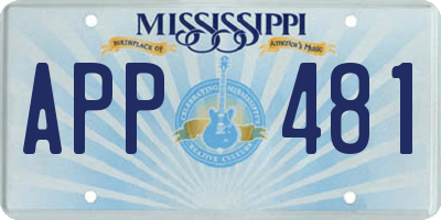 MS license plate APP481