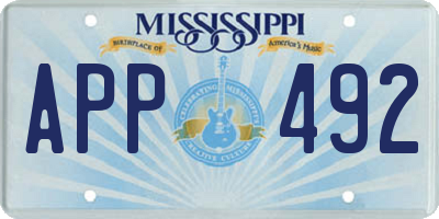 MS license plate APP492
