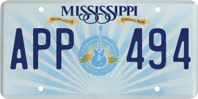MS license plate APP494