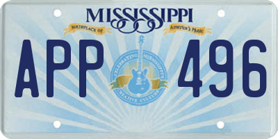 MS license plate APP496