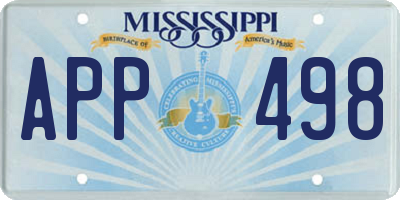 MS license plate APP498