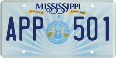 MS license plate APP501