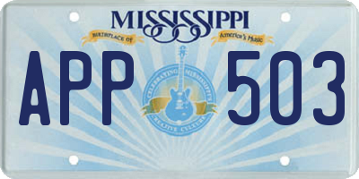 MS license plate APP503