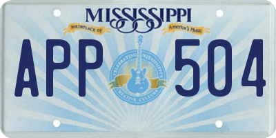 MS license plate APP504