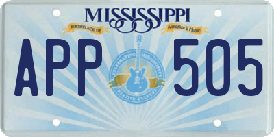 MS license plate APP505