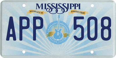 MS license plate APP508