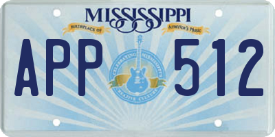 MS license plate APP512