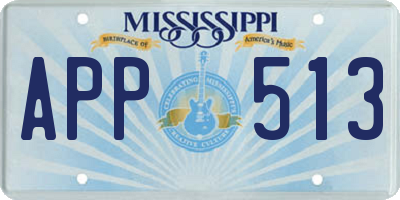 MS license plate APP513