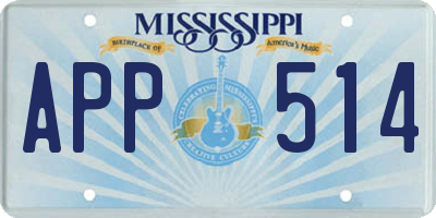 MS license plate APP514