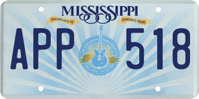 MS license plate APP518
