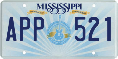MS license plate APP521