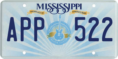 MS license plate APP522
