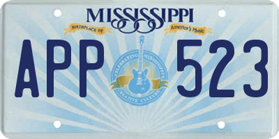 MS license plate APP523