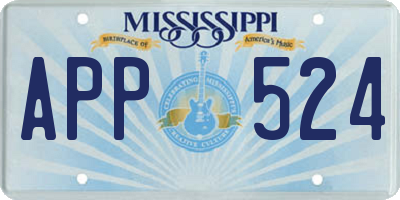 MS license plate APP524