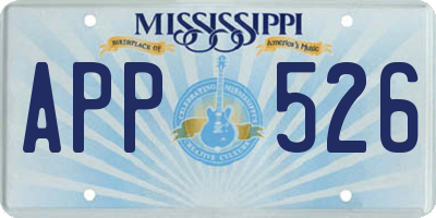 MS license plate APP526