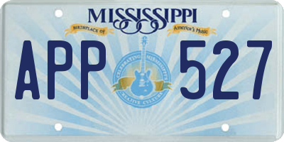 MS license plate APP527