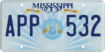 MS license plate APP532