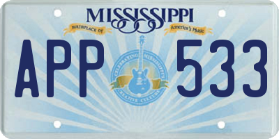 MS license plate APP533