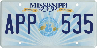 MS license plate APP535