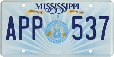 MS license plate APP537
