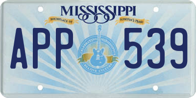 MS license plate APP539