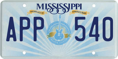 MS license plate APP540
