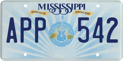 MS license plate APP542