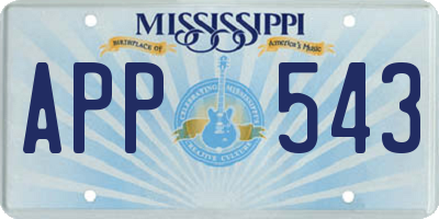 MS license plate APP543