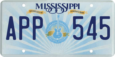 MS license plate APP545