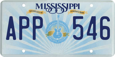 MS license plate APP546