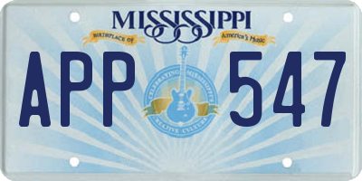 MS license plate APP547