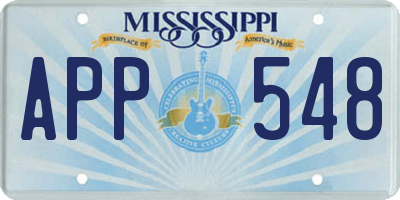 MS license plate APP548