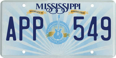 MS license plate APP549