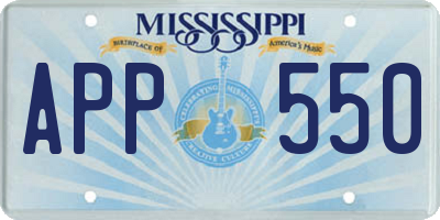MS license plate APP550