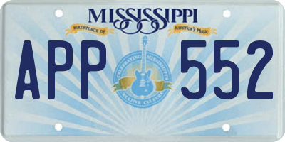 MS license plate APP552